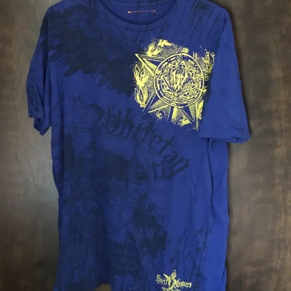 White Tag Aggravated Mentality Blue XL Men's T-Shirt